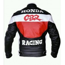 Honda CBR Grey and Black Biker Leather Jacket
